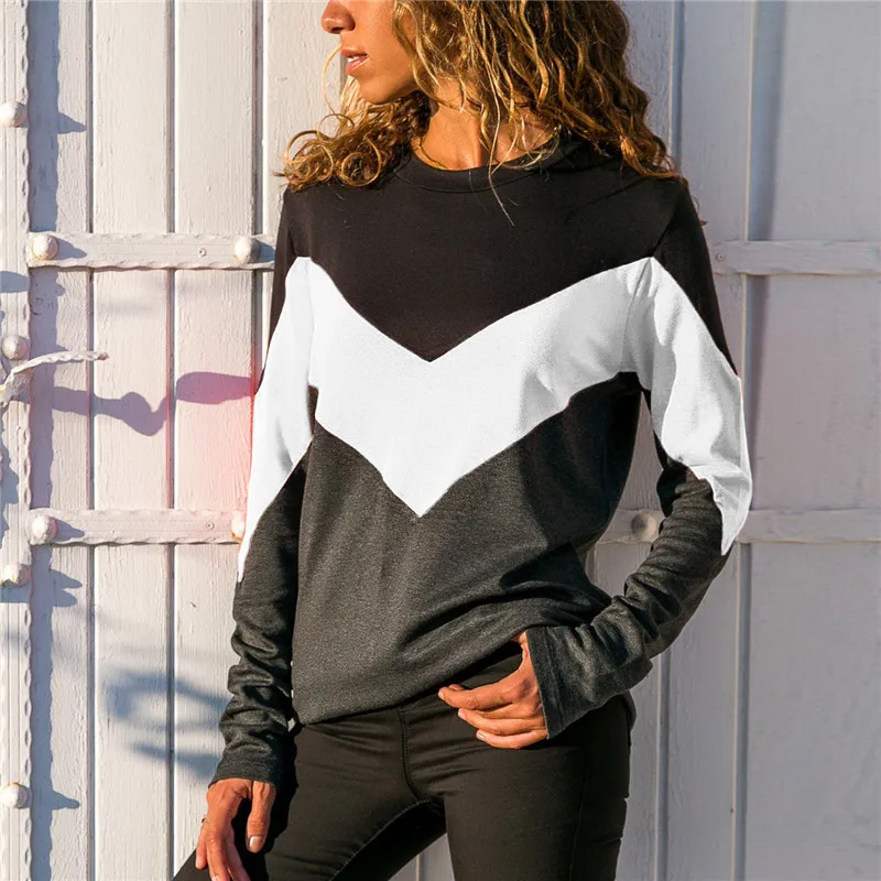 Футболка Для женщин весна-осень 2019 повседневные рубашки с длинными рукавами
