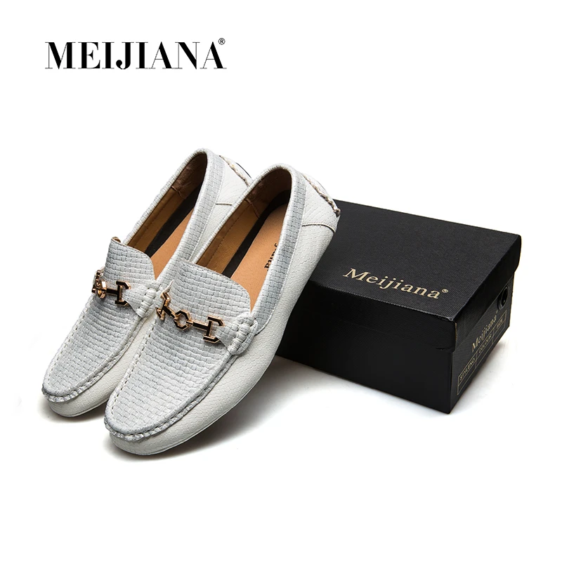 MEIJIANA Black and White Loafers Men Boat Shoes Summer Light Men's Casual Driver | Обувь