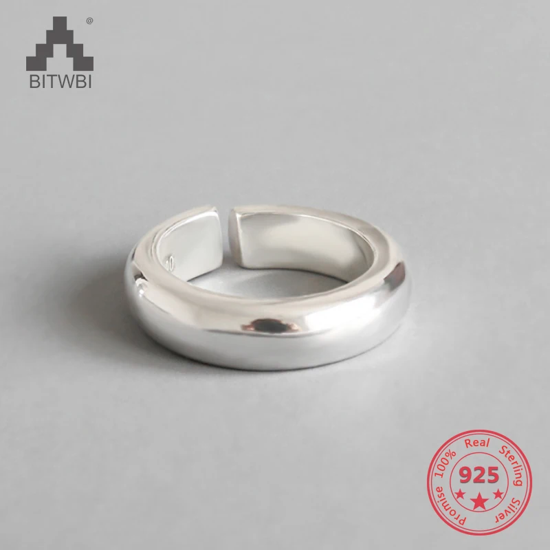 

Factory Price Pure 990 Sterling Silver Fashion Minimalism Smooth Open Ring Fine Jewelry for Female