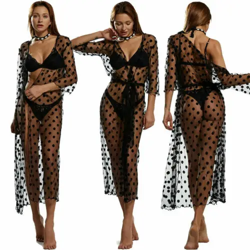 Women's Sexy Mesh Bikini Cover Up Cardigan Swimwear Bathing Beachwear Dress | Женская одежда