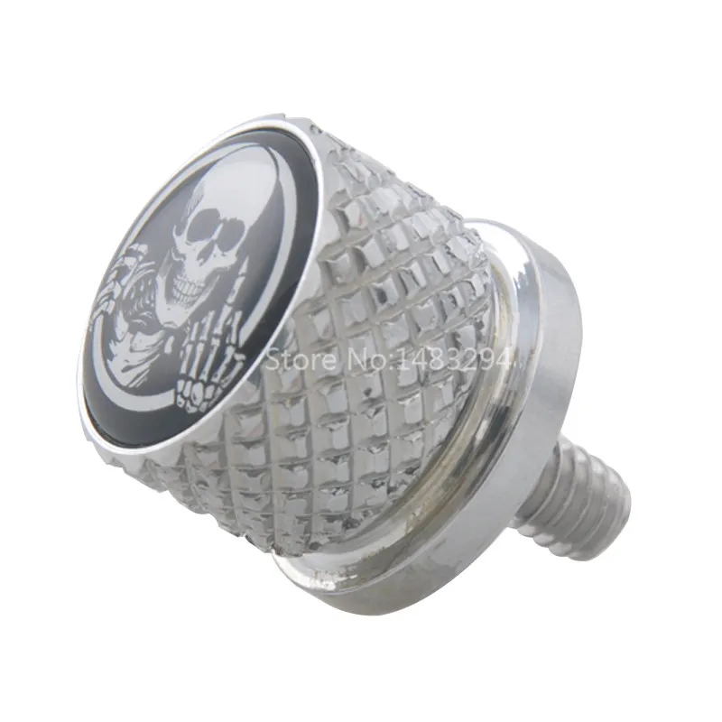 Chrome Skull Middle Finger Spurn Billet Aluminum Hard Anodized Seat Bolt Screw Fit For Harley Universal Mounting Durable|Накладки и