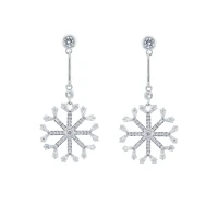 popular full cz cubic zirconia drop dangle bridal wedding snowflake earring for women prom jewelry accessories gift ce10397