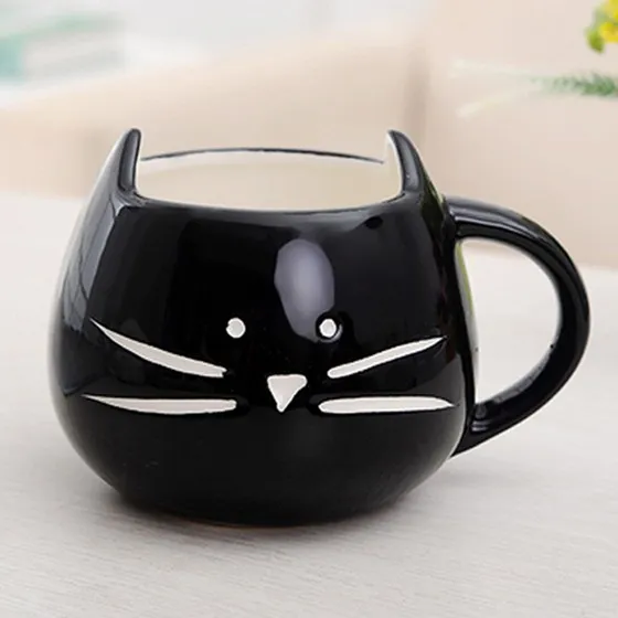 Кофейная чашка черная кошка животные молочная керамическая кружка для