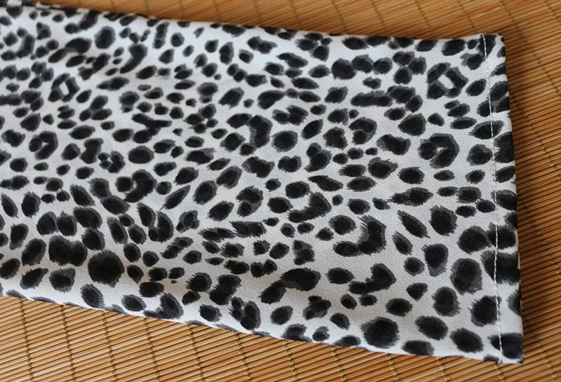 2019 Women Leopard Print Dress Spring Summer Long Sleeve Casual Midi Elegant High Waist Chiffon Chic Sexy V-Neck Party Dresses | Женская