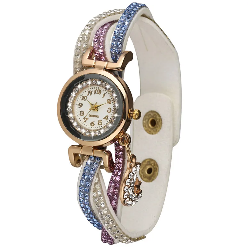 Роскошный Золотой корпус браслет часы для женщин изысканный специальный с