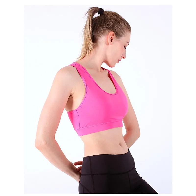 High Impact Push Up Plus Size Fitness Running Workout Padded Yoga Bra Woman Sports Top Gym Crop with |