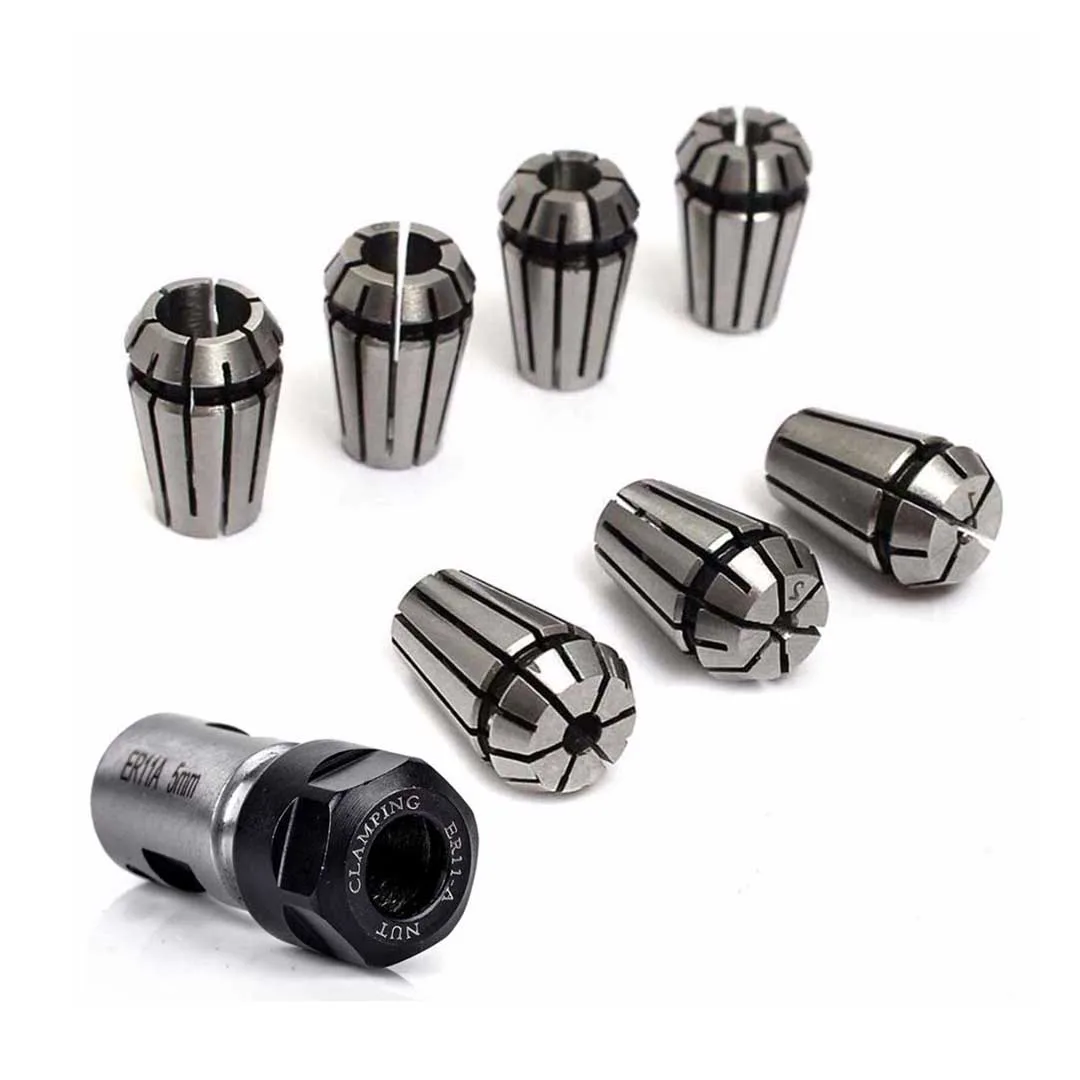 

HLZS-7pcs Steel ER11 Spring Collet 1/2/3/4/5/6/7mm with 5mm ER11A Extension Rod Motor Shaft Holder
