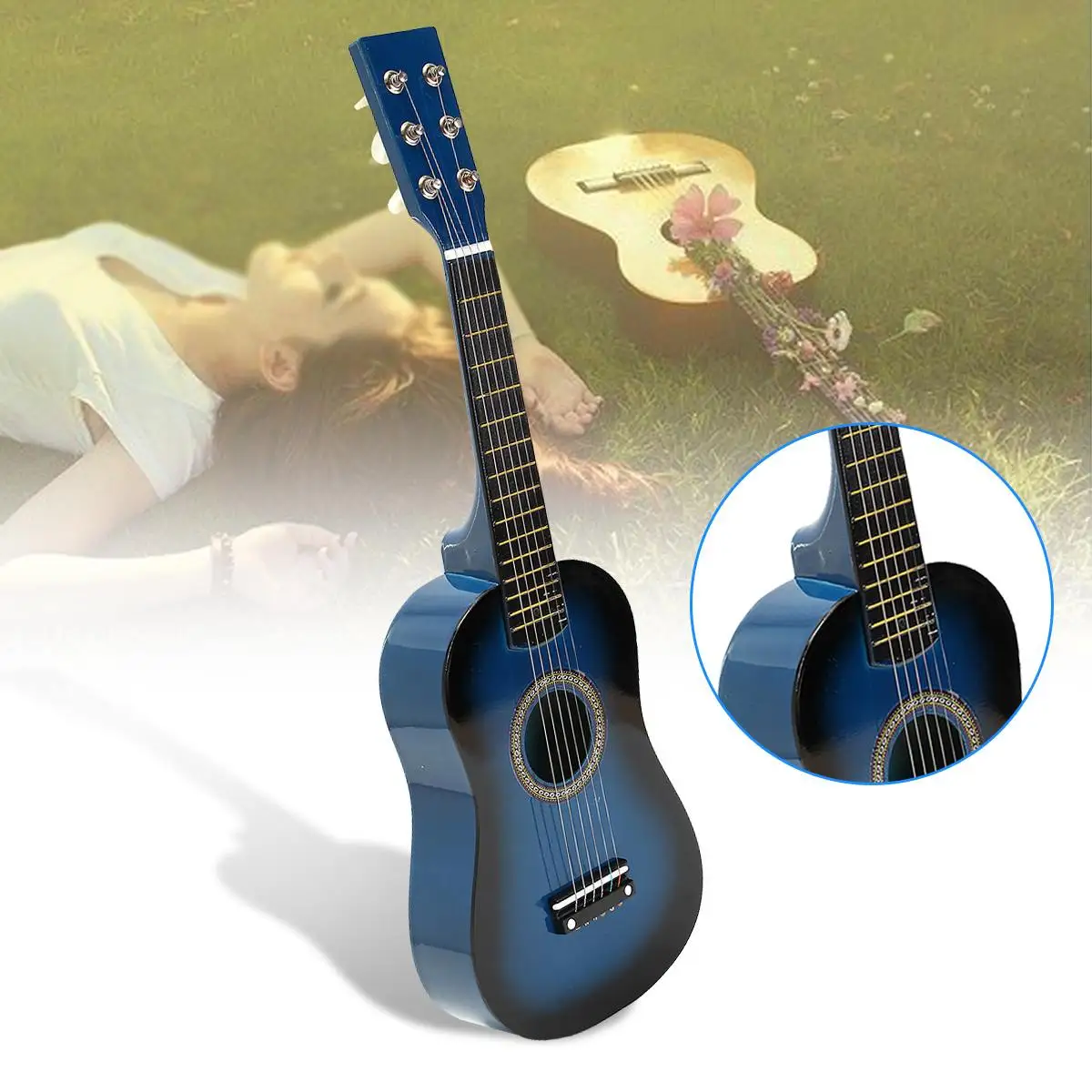 23 дюйма 6 струн для начинающих акустическая Детская гитара укулеле из липы