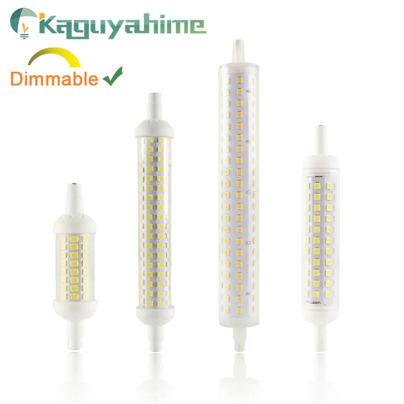Kaguyahime 220 V Dimmable R7S лампы Стекло трубки Кукуруза лампа 6W 9W 12W 220V заменить галогенные