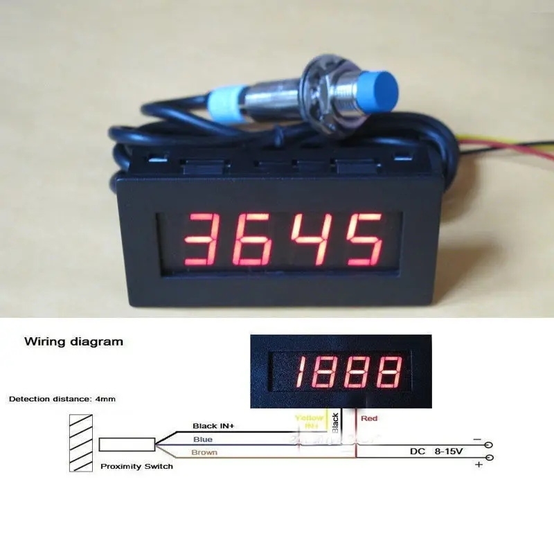 Тахометр цифровой со светодиодной подсветкой 5 9999 об/мин 12 В 8 15 в|sensor 12v|speed metersensor