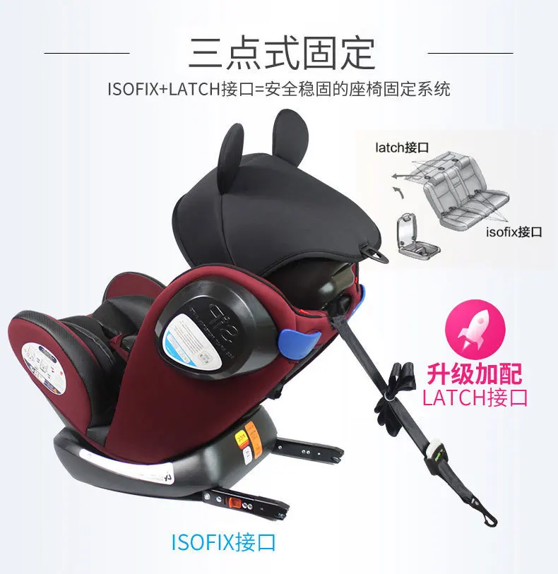 Интерфейс Isofix детское автомобильное сиденье безопасности От 0 до 12 лет ECE 3C