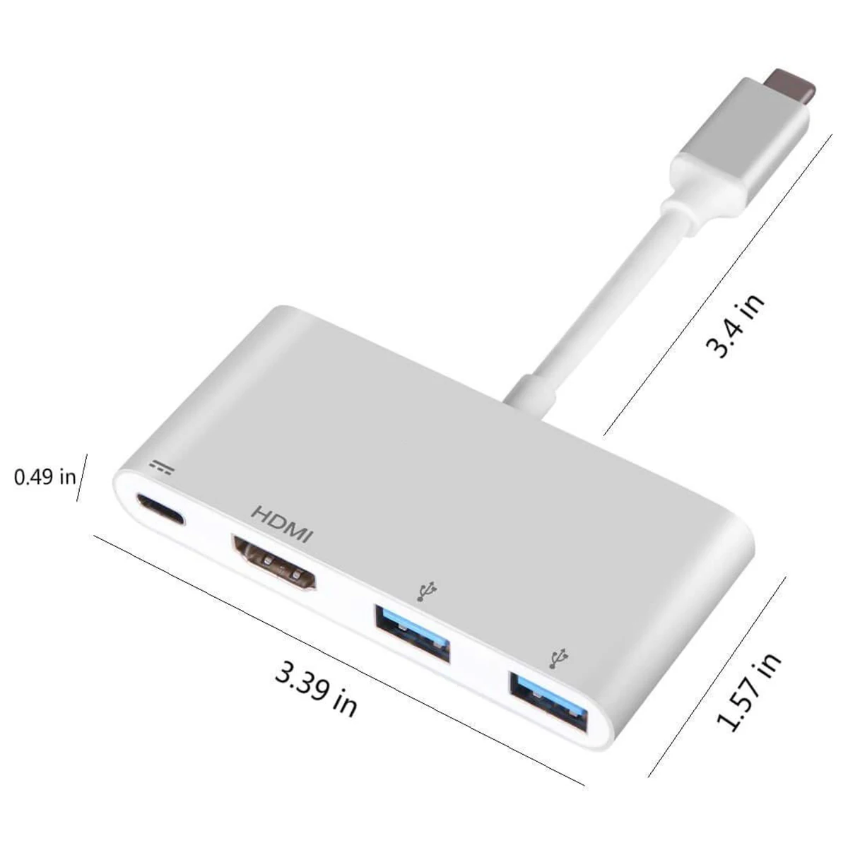Топ Usb C к Hdmi адаптер 4K type многопортовый Av конвертер с 2 3 0 портами для Macbook Pro Google