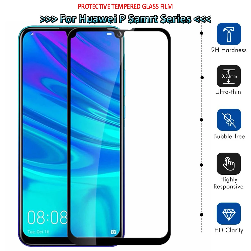 Защитное закаленное стекло для Huawei P Smart Plus 2019 полное покрытие экрана huawey psmart plus