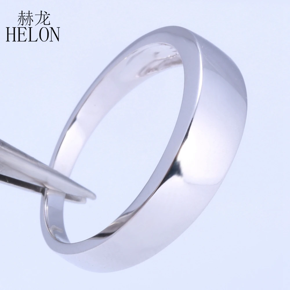 HELON Solid 10K White Gold simple elegant Trendy Fine Jewelry Engagement Wedding Anniversary Ring Band Men's Style | Украшения и