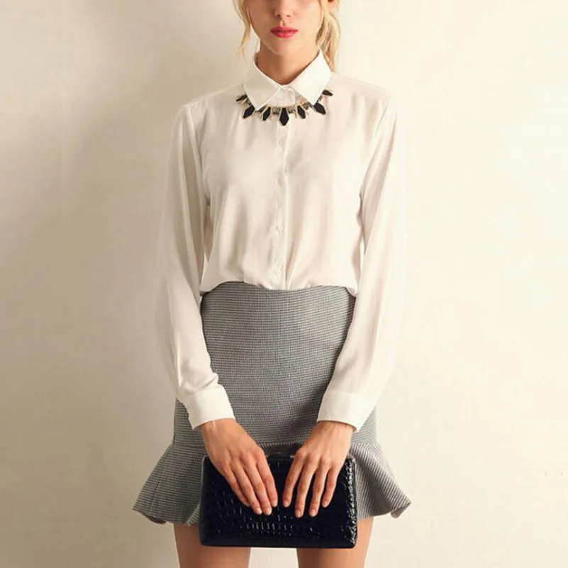 Женские блузки 2018 хлопковая рубашка Blusas Женская Осенняя свободная однотонная