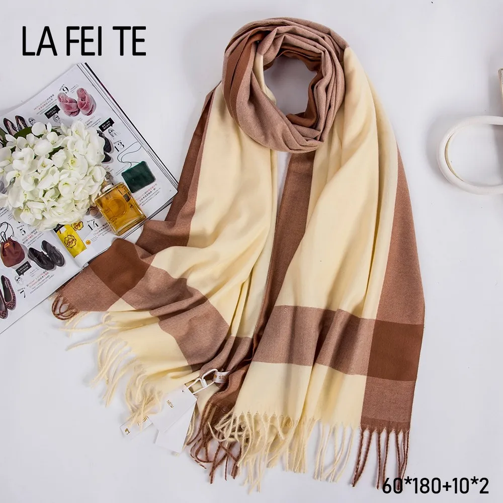 Зимний шарф из 100% шерсти для женщин и мужчин шаль платок оверсайз женский