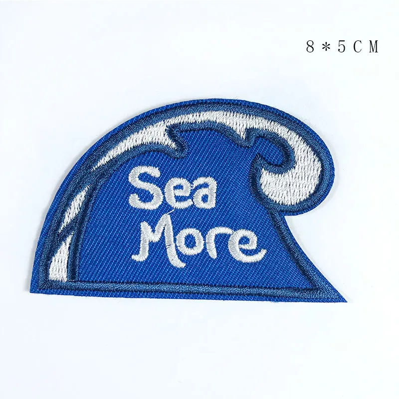 PGY волнистые нашивки для одежды с надписью Sea More Wave Back резиновая Аппликация