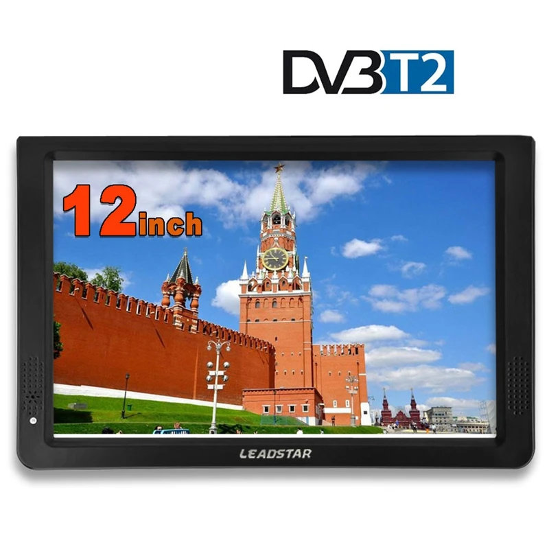 Портативный 12 дюймовый Tft Led 1080P Hd Pvr H.265 Dvbt2 цифровой аналоговый ТВ автомобильный