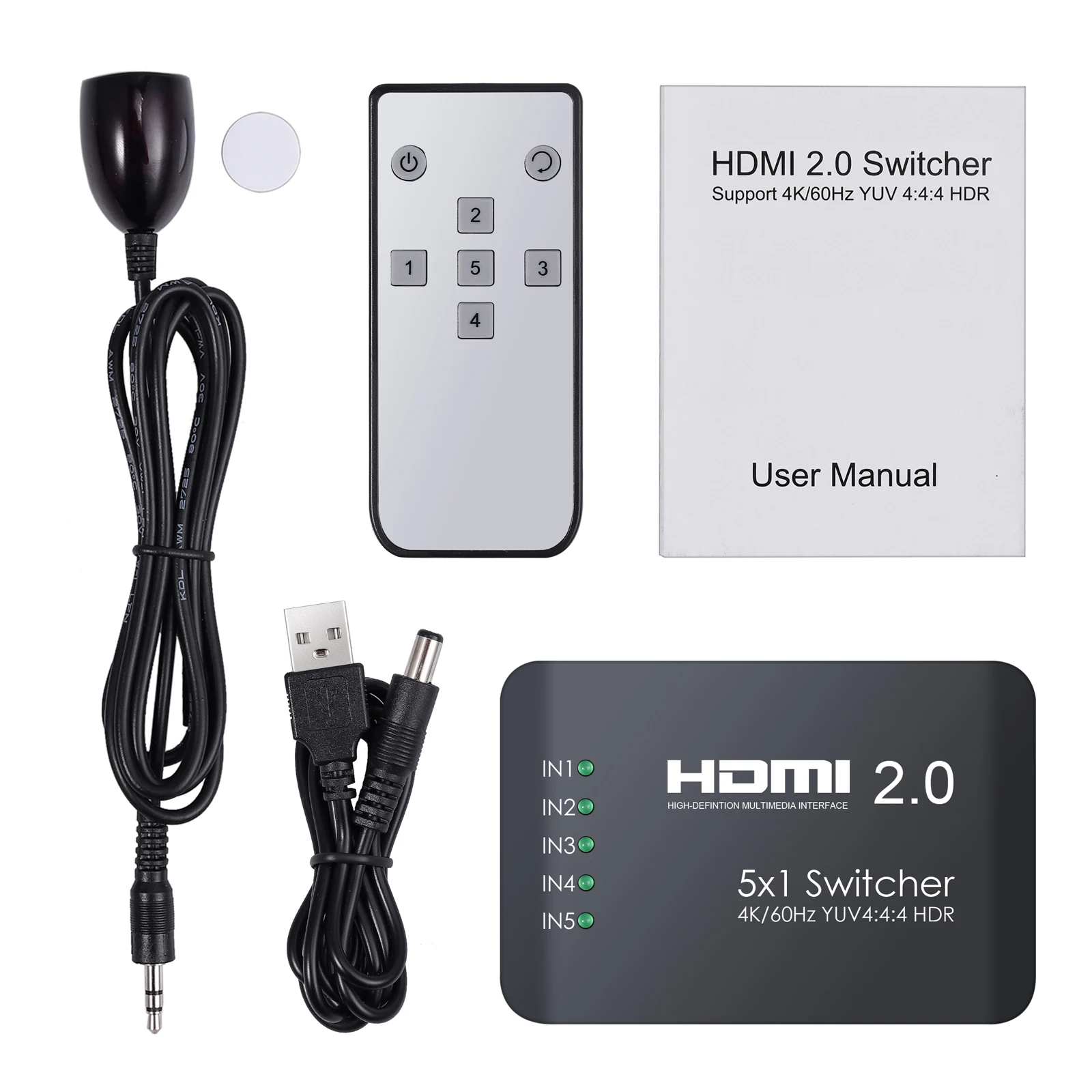 PROZOR 5 HDMI совместимый коммутатор входного порта с YUV 4:4:4 8 битным HDR 1 выход 2 0