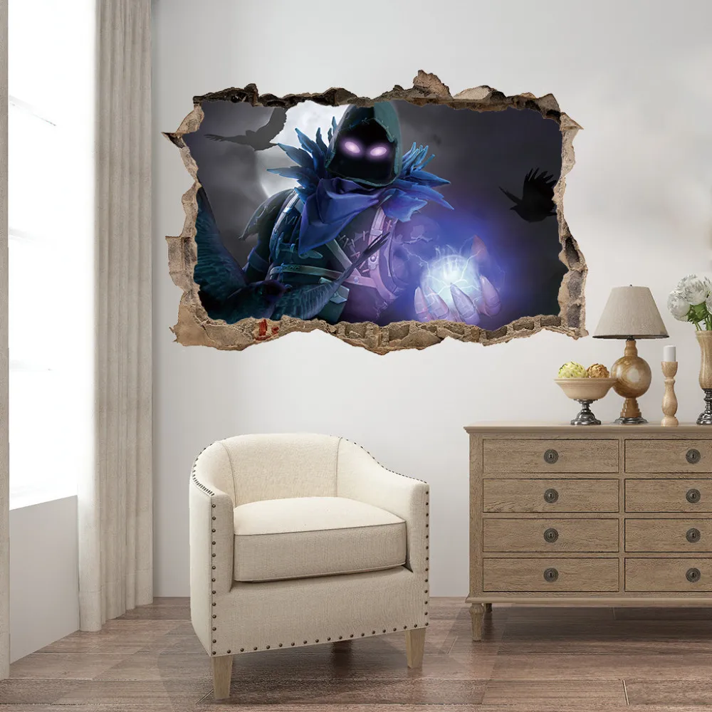 One Piece Creative 3d Battle Broken Wall Stickers For Kids Rooms Wallpaper Decor Party Decoration Maison Home Decals | Дом и сад