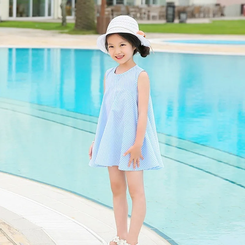 Детские платья для больших принцесс голубое пляжное летнее платье маленьких