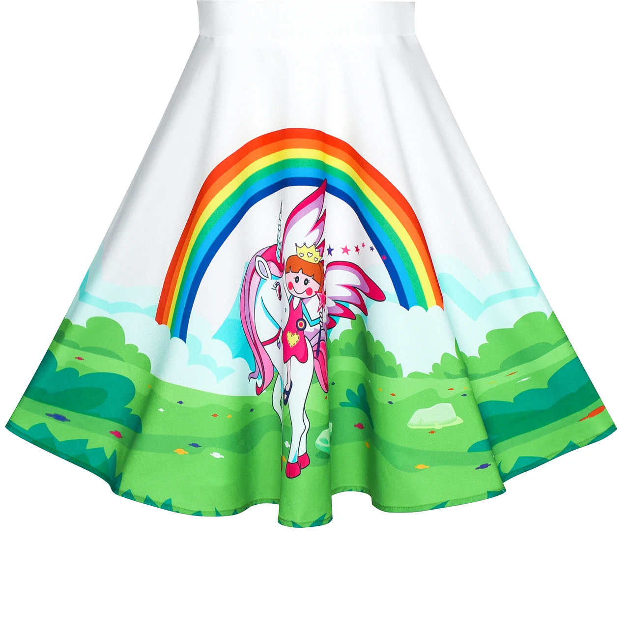 Girls Dress Unicorn Rainbow Cold Shoulder Halloween Costume 2020 Summer Princess Wedding Party Dresses Children Clothes Pageant | Детская