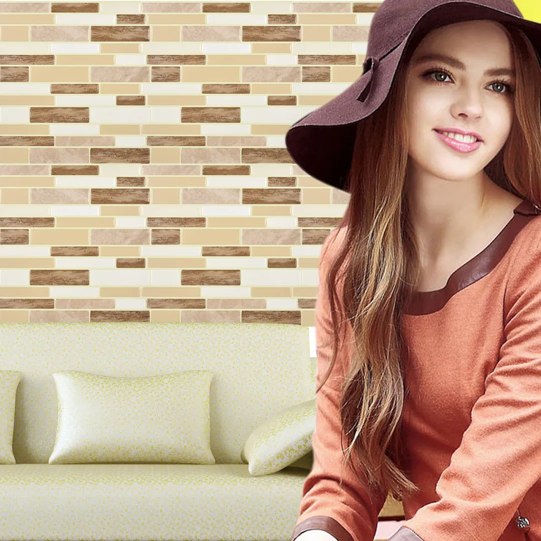 3D DIY Настенный декор тиснением кирпич Плитки анти плесень Peel и стены Стикеры