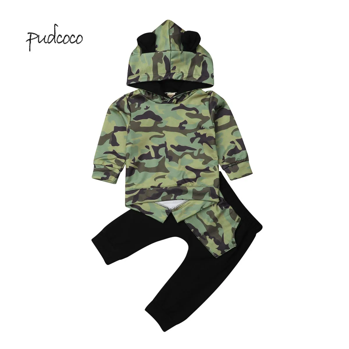 Новый бренд Pudcoco 2 шт. для новорожденных детей девочек и мальчиков камуфляжные
