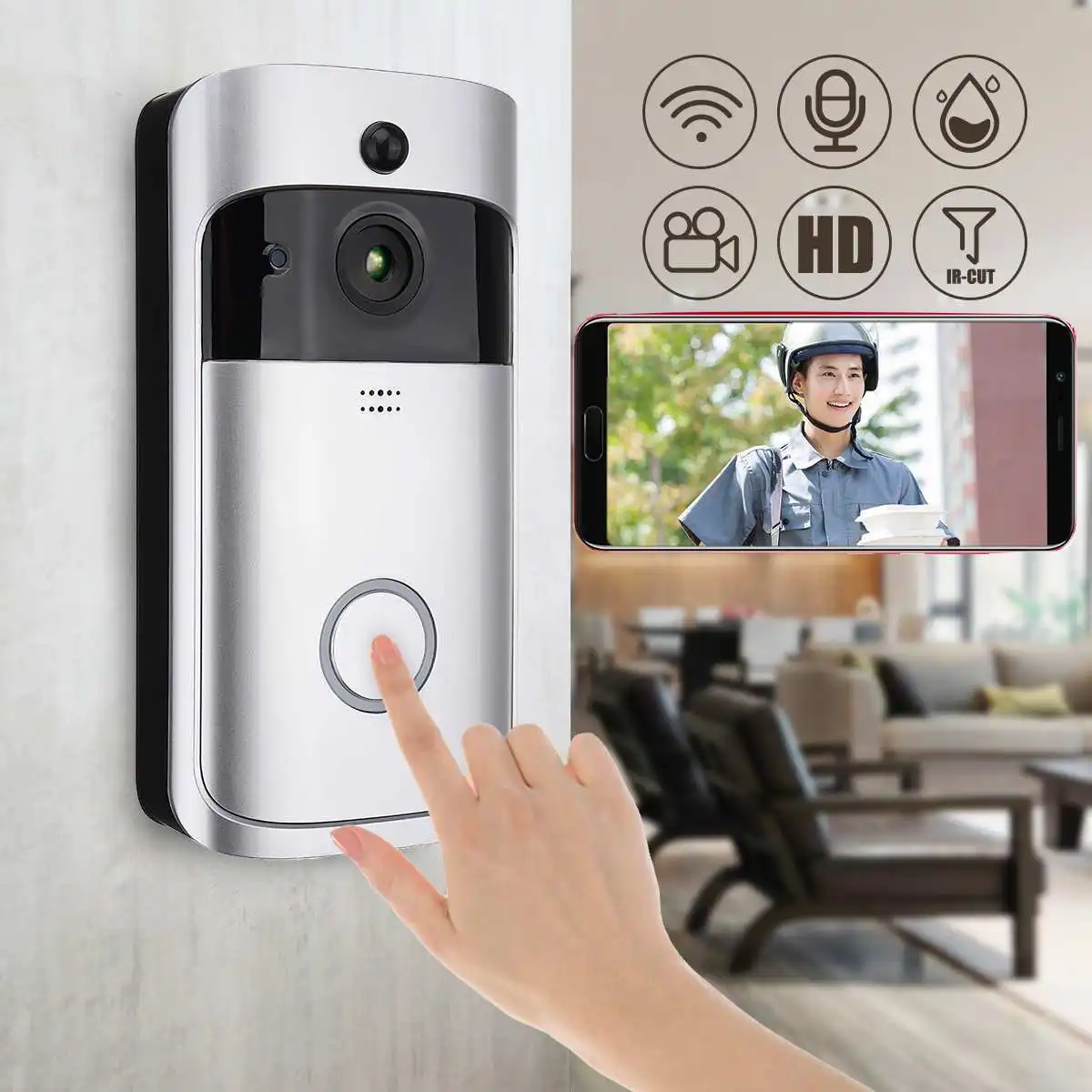 В режиме реального времени говорящий дверной звонок Запись видео камера