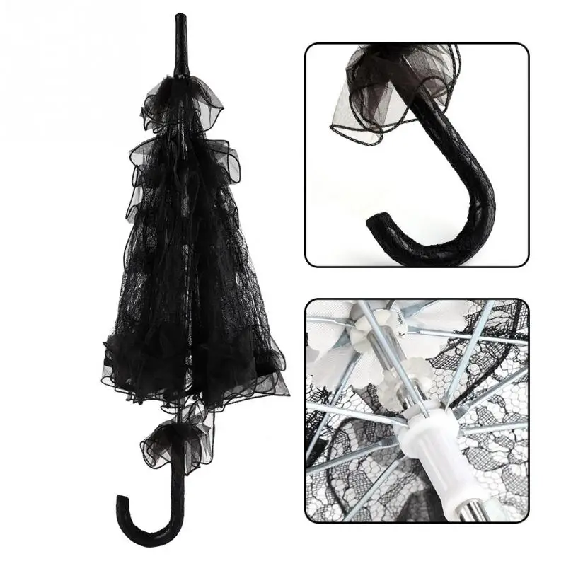 1 шт. романтичный прозрачный зонт с имитацией кружева и милым котиком длинный от