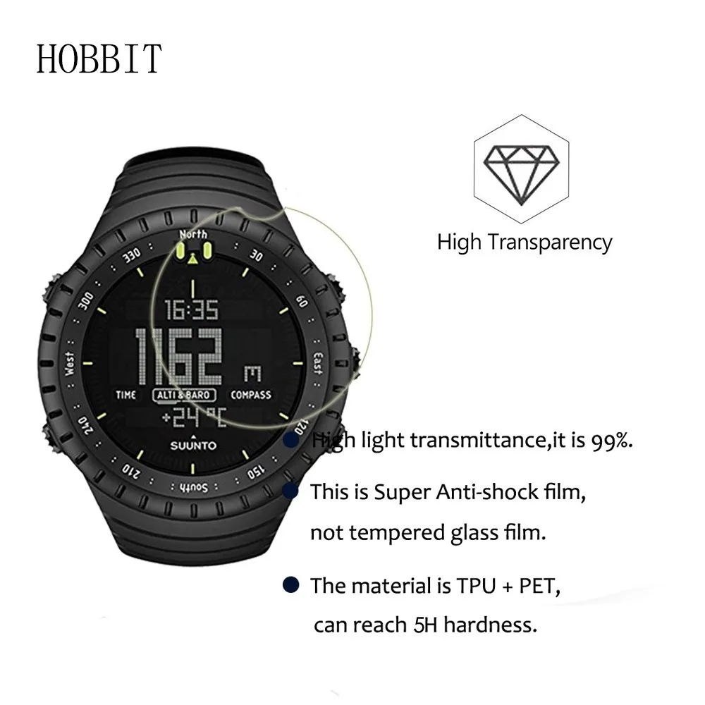 3 упаковки прозрачная пленка для SUUNTO Core SS014279010 SS23158000 мужские спортивные часы с ЖК