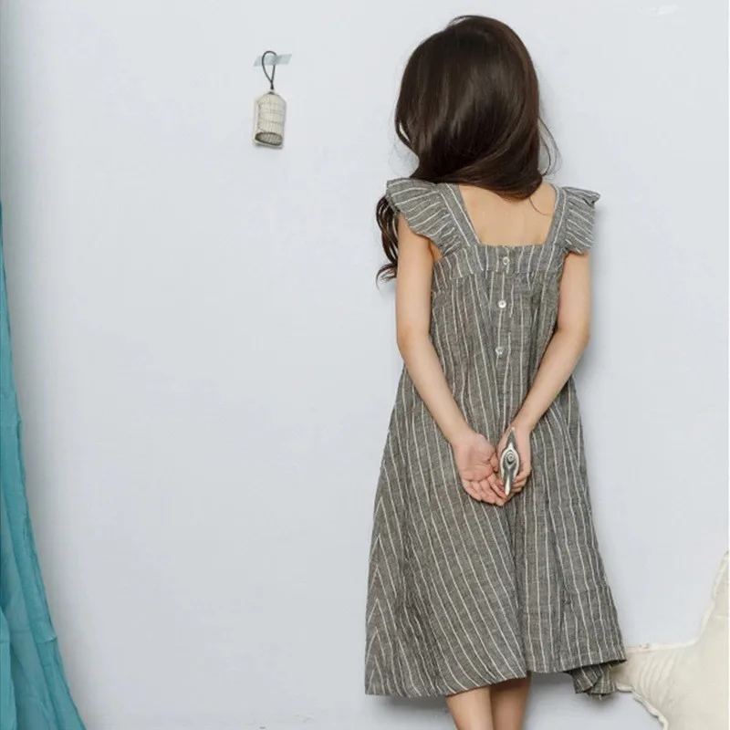 Maxi Long Summer Dress For Kids Flare Sleeve Toddler Party Princess Teen Girls Dresses Cotton Mother And Daughter Clothes 2021 | Детская