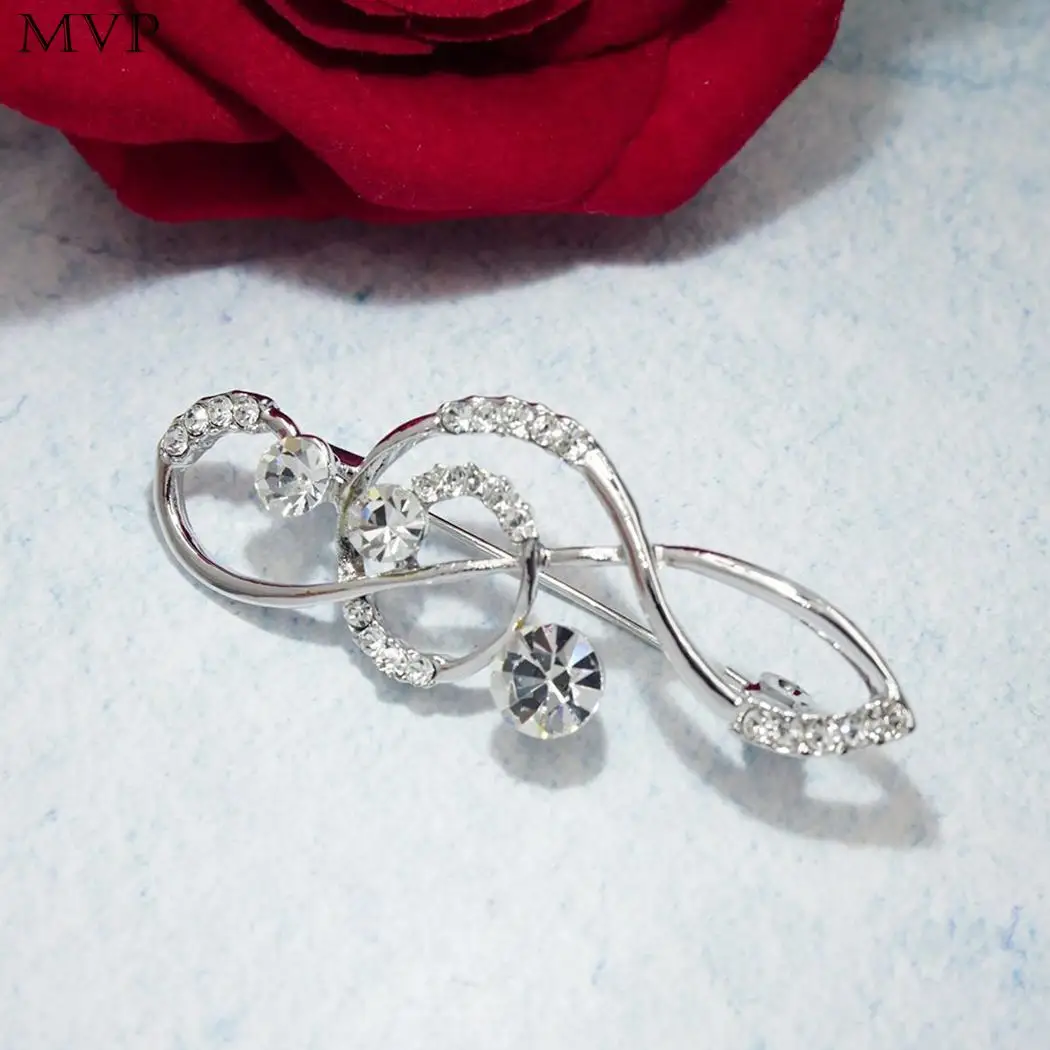Women Jewelry Fashion Treble Clef Shape Rhinestone Brooch Casual Street Party Club Outdoor Pin | Украшения и аксессуары