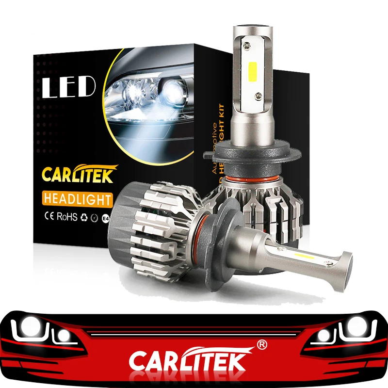 CARLitek 2 шт. H4 Led H7 H11 H1 H3 9005 9006 Автомобильная фара 50 Вт 8000лм 360 градусов Светодиодная