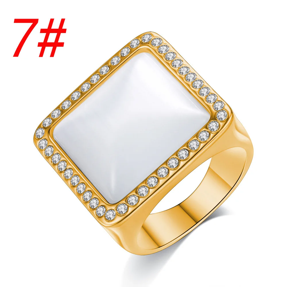 2019 новый стиль Золотое серебряное кольцо белый большой квадратный камень