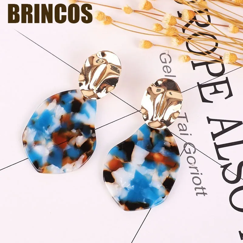 Женские серьги boho2019 геометрические индийские золотые акриловые богемные модные