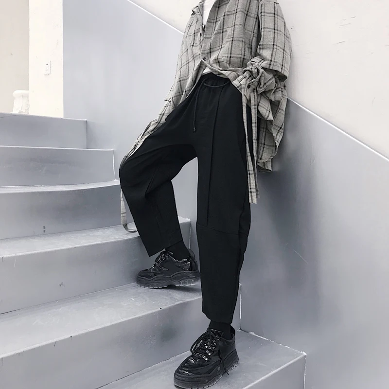 Весенние Новые брюки для бега мужские Модные повседневные с эластичной резинкой