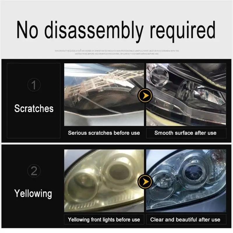Комплект для ремонта автомобильных фар 150 мл комплект полировки царапин средство