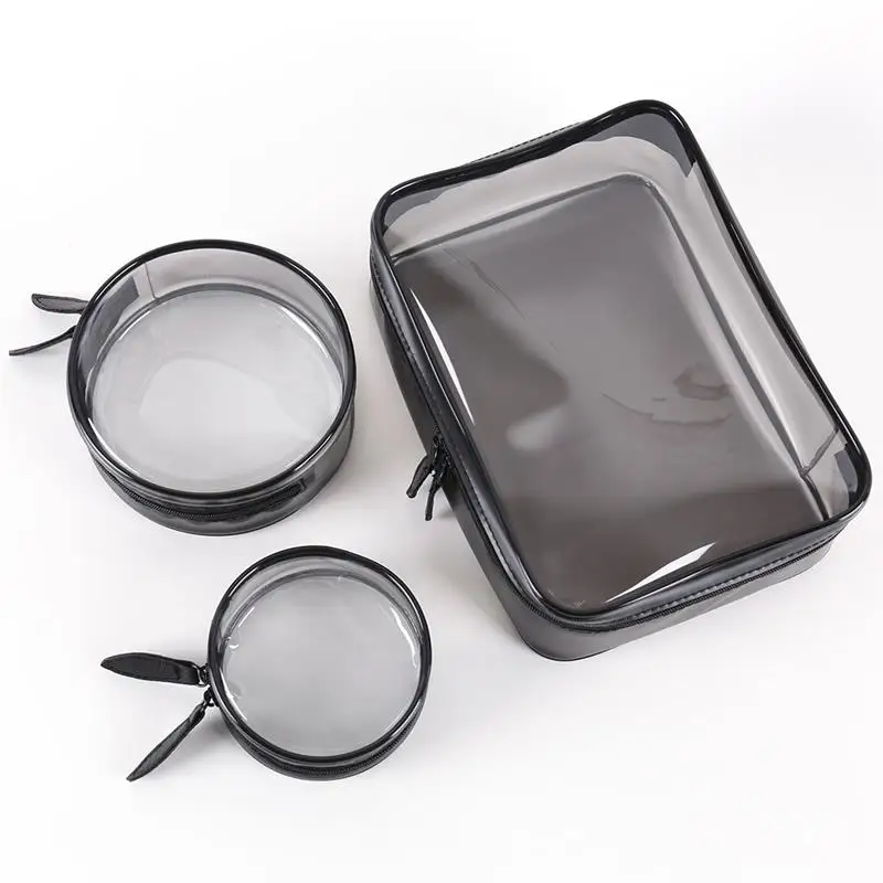 

3pcs Transparent PVC Cosmetic Bag Female Women Portable Travel Makeup Bags Clear Travel Neceser Toiletry Wash Organizer Case