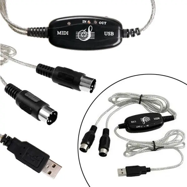 100 шт. 2 м/6 футов музыкальная клавиатура для ПК USB MIDI кабель Интерфейс адаптер