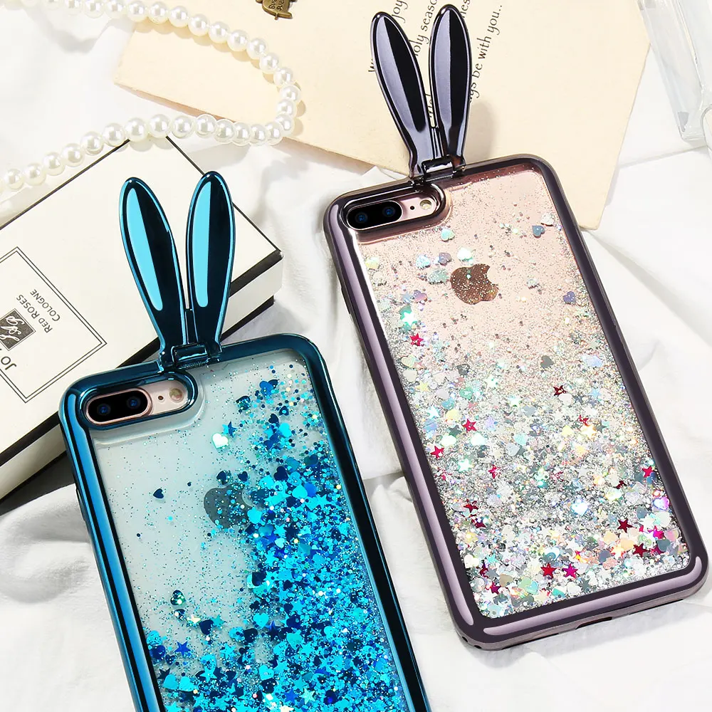 KISSCASE Блестящий песок чехол для iPhone 6 S Plus Звезды Чехол 7 X милый телефон стенд