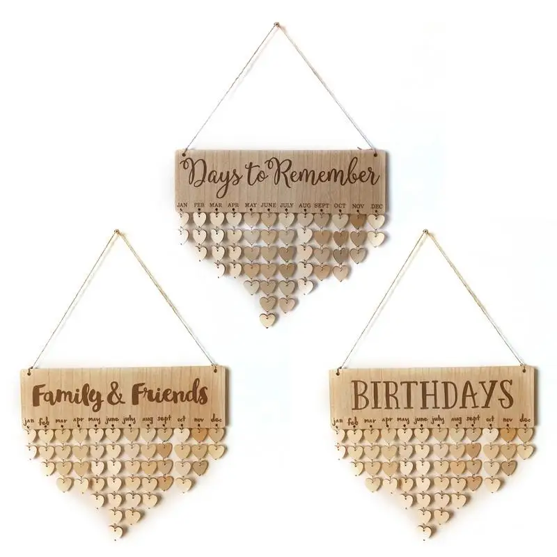 DIY Семья Друзья День рождения Годовщина календарь Подпись доска для планирования