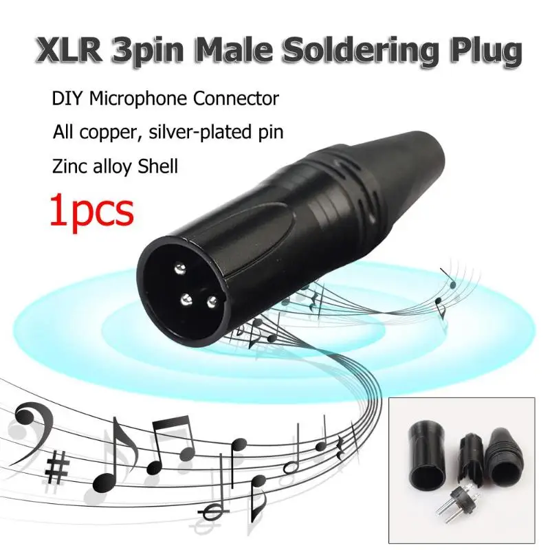 1 шт. XLR 3Pin мужской DIY Аудио кабель микрофон разъем под пайку MIC адаптер Высокое