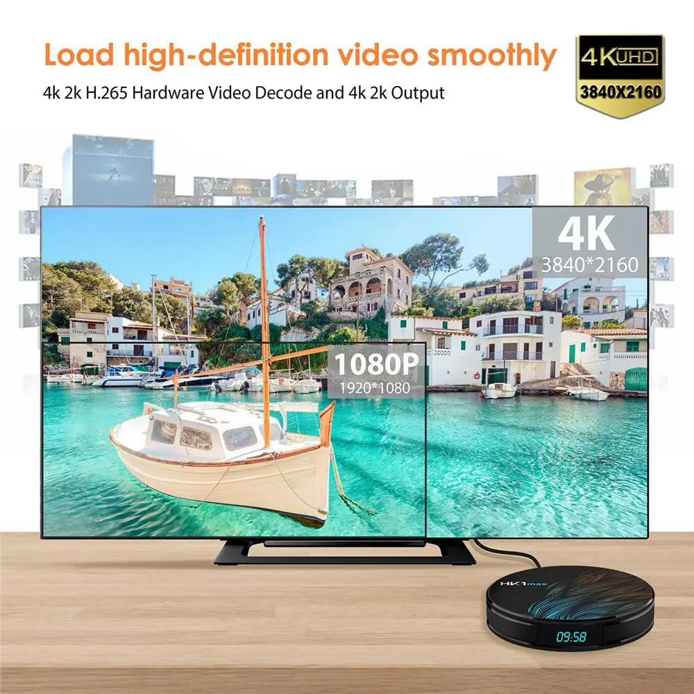 

HobbyLane HK1 MAX Android 9.0 4K Smart TV Box 4G+64G RK3328 Quad Core WIFI 3D Media Player Set-top Box 4096x2160 Pixels d29