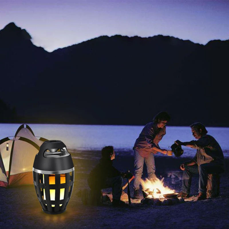 USB беспроводной Bluetooth динамик открытый пламя светодиодные огни атмосфера лампа