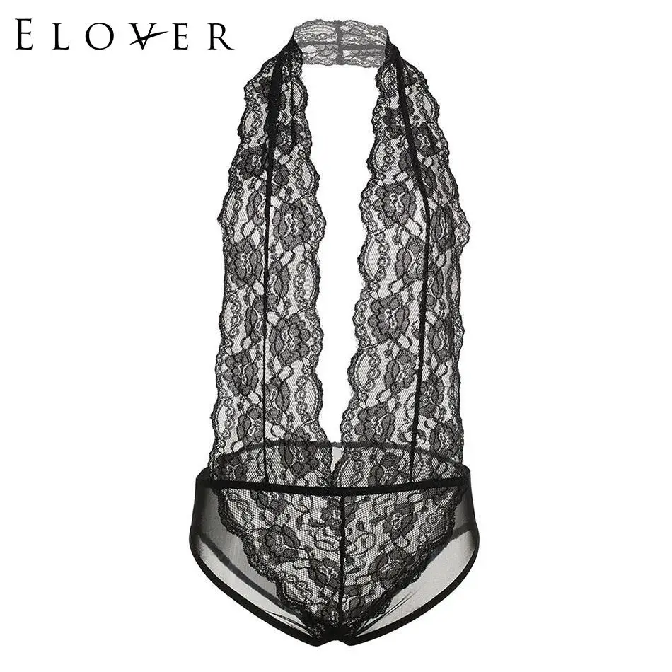 Нижнее белье Elover кружевное сексуальное нижнее с лямкой на шее одежда для сна