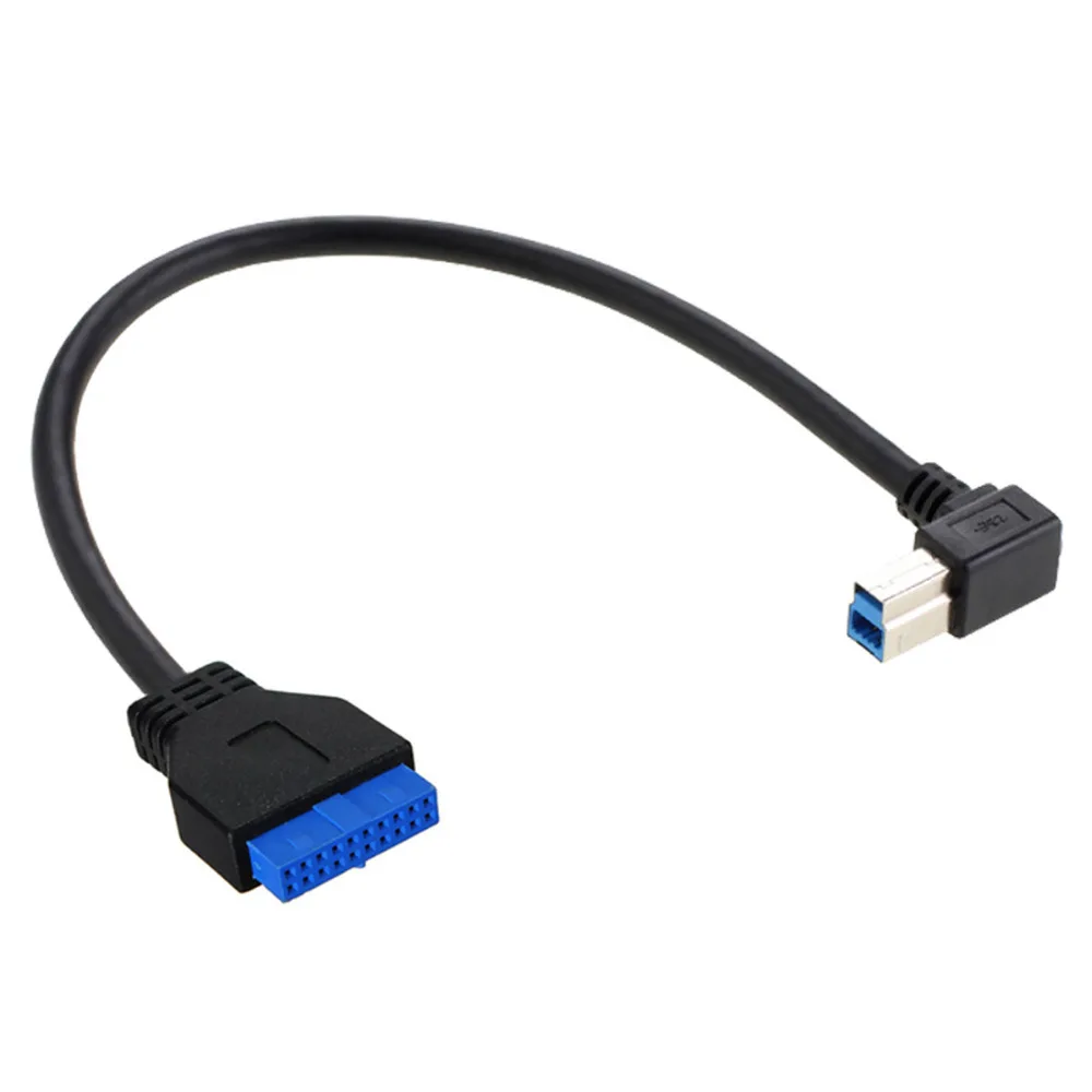 CY 50cm USB 3.0 B Type Male to Motherboard 19pin Header Cable 90 Degree Left angled | Компьютеры и офис
