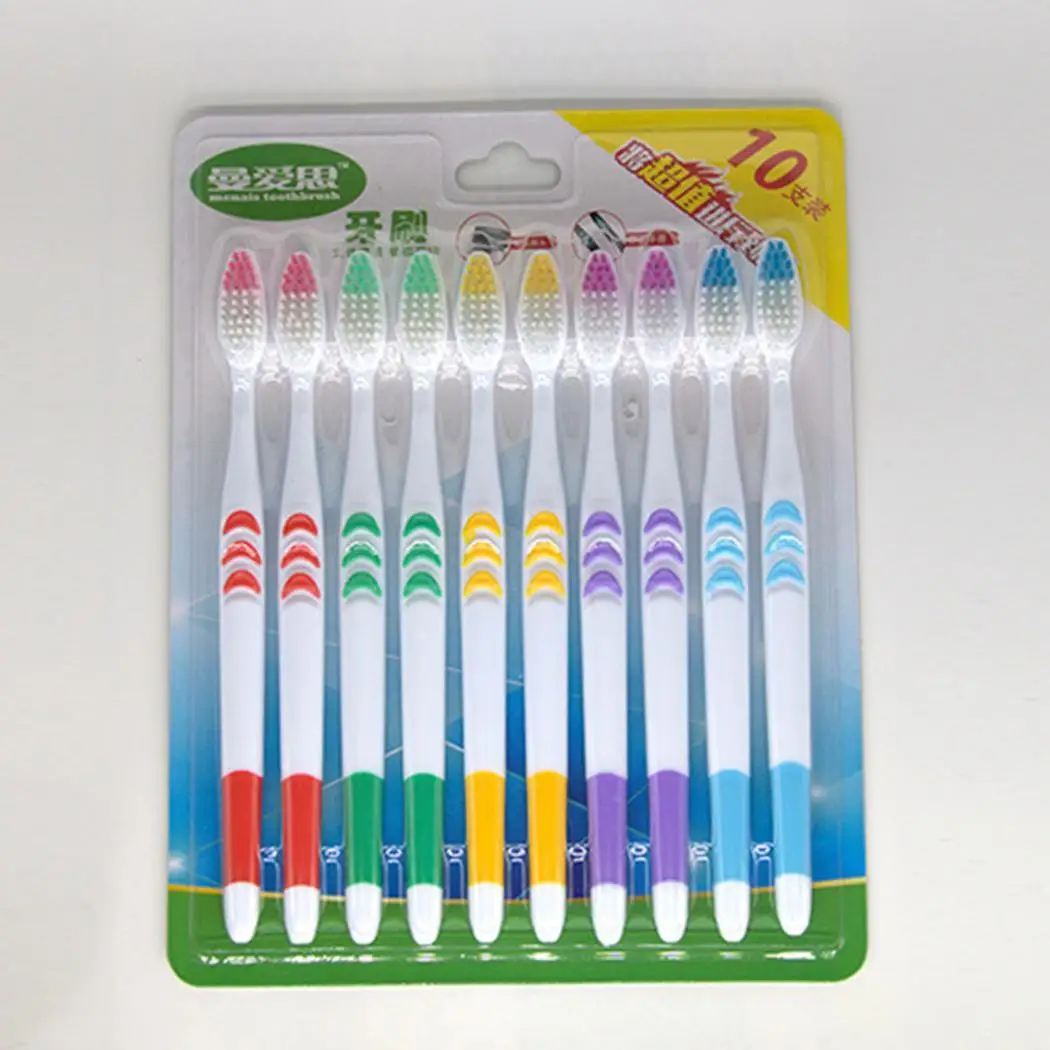 10 шт./компл. сверхтонкая Мягкая зубная щетка для взрослых белая домашняя