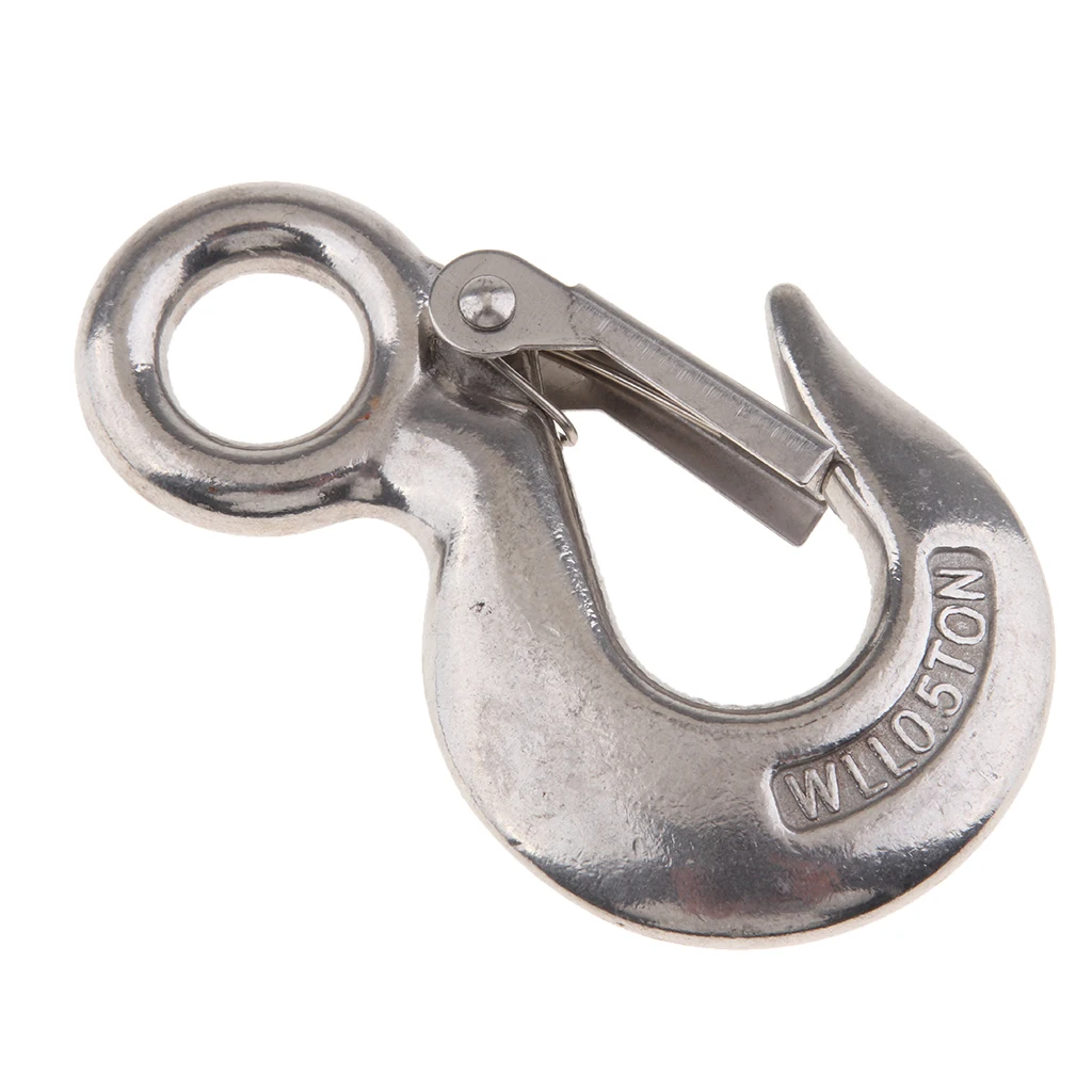 Marine Stainless Steel Clevis Hook Spring Loaded Safety Latch Universal for Winch Cable Tow Crane Lift | Автомобили и мотоциклы