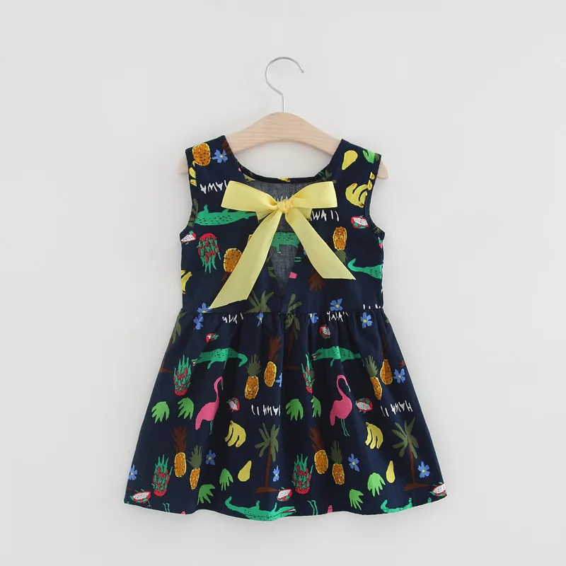 Kids Girl Summer Dress Sleeveless Cute Cartton Printing Pattern Fashion Cotton Blended Children Clothes | Детская одежда и обувь
